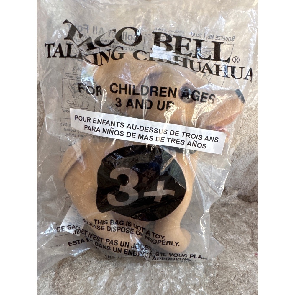 Vintage Taco Bell Talking Chihuahua Plush Toy Applause Yo Quiero Taco Bell